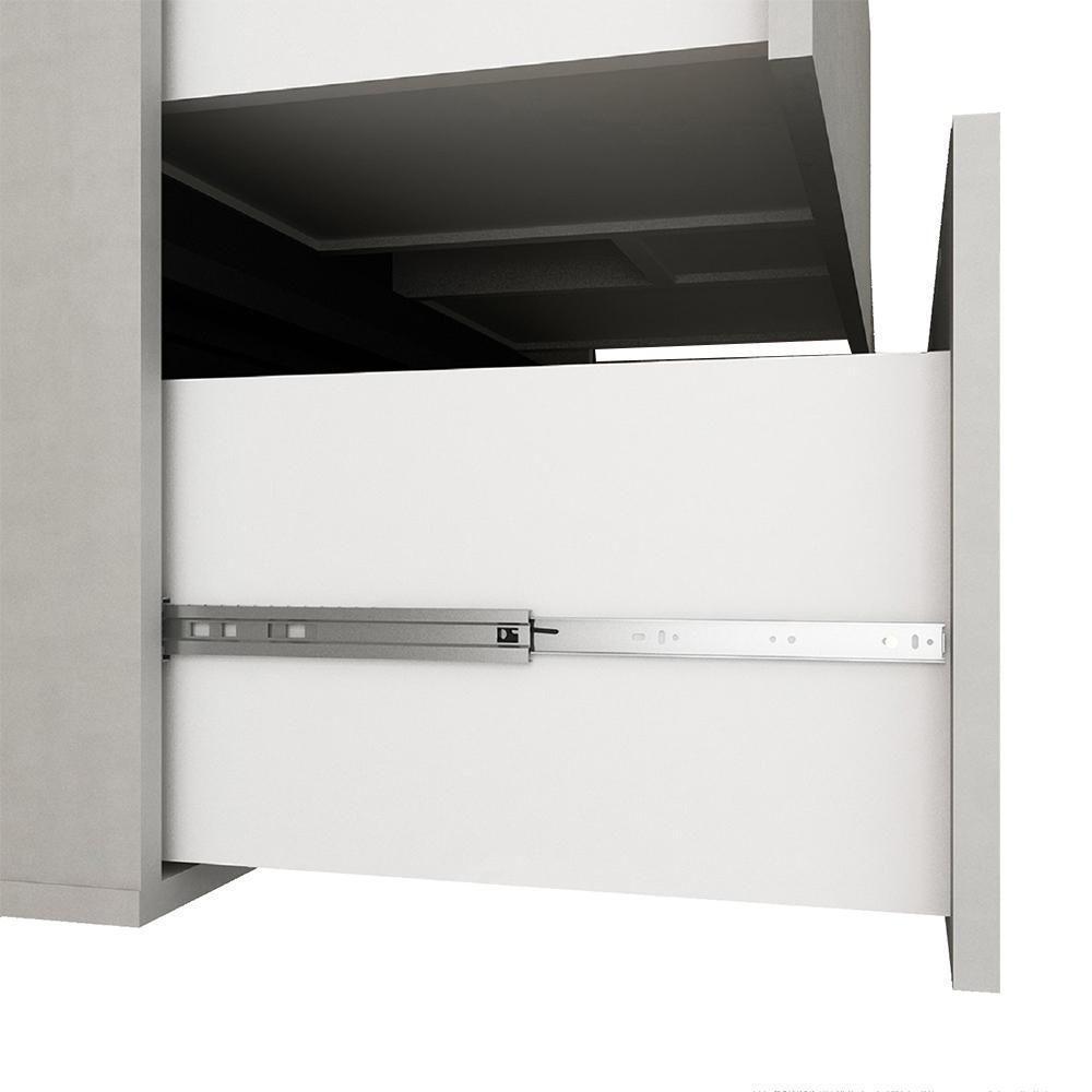 Balcão Gabinete Para Banheiro 80 Cm 03 Gavetas Argento Preto - 3