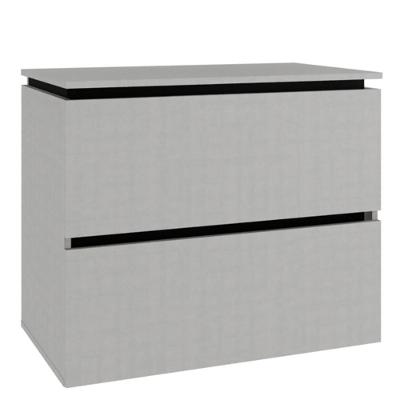 Balcão Gabinete Para Banheiro 80 Cm 03 Gavetas Argento Preto
