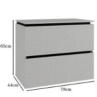 Balcão Gabinete Para Banheiro 80 Cm 03 Gavetas Argento Preto - 6