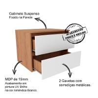 Gabinete Com Cuba Para Banheiro Bn3600x07 Amendoa Branco - 5