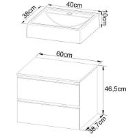 Gabinete Com Cuba Para Banheiro Bn3600x07 Amendoa Branco - 6