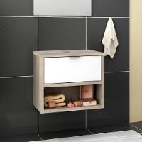 Balcão Gabinete Para Banheiro 60cm Com 1 Gaveta Malta Branco - 6