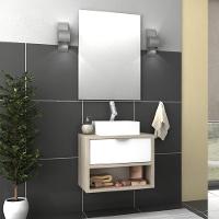 Balcão Gabinete Para Banheiro 60cm Com 1 Gaveta Malta Branco - 7