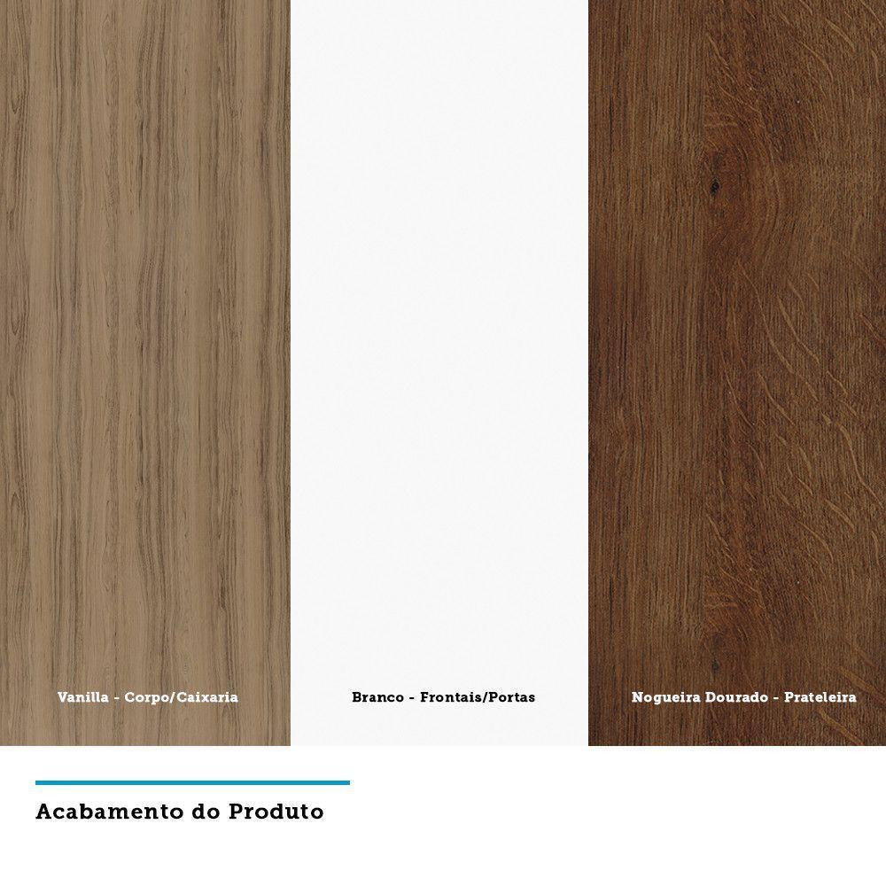 Gabinete Para Banheiro Com Prateleira Com Branco E Nogueira - 7