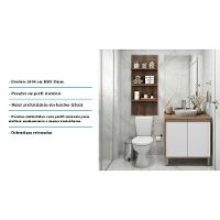 Gabinete Para Banheiro Com Prateleira Com Branco E Nogueira