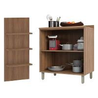 Gabinete Para Banheiro Com Prateleira Com Branco E Nogueira - 10