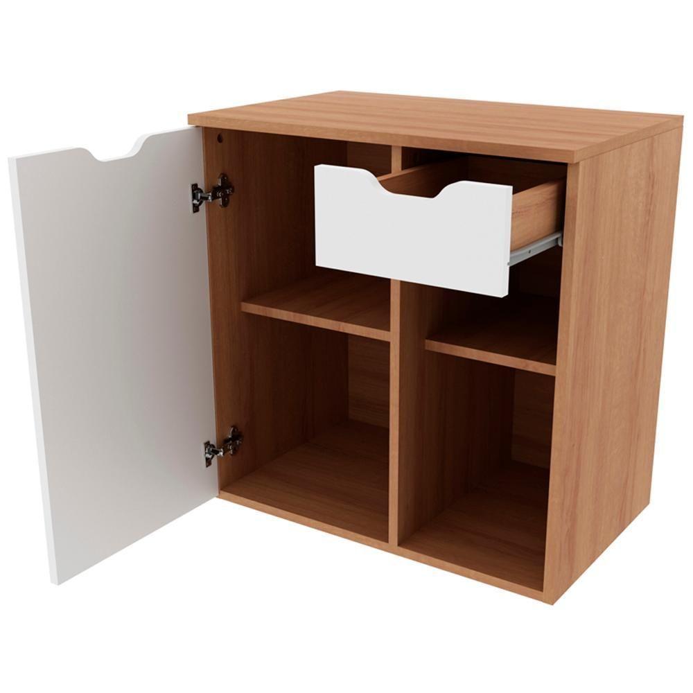 Gabinete Com Cuba Para Banheiro Bn3600x05 Amendoa Branco - 6