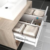 Conjunto Banheiro Gabinete 60cm Com Cuba E Espelho Branco - 6