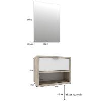 Conjunto Banheiro Gabinete 60cm Com Cuba E Espelho Branco - 7