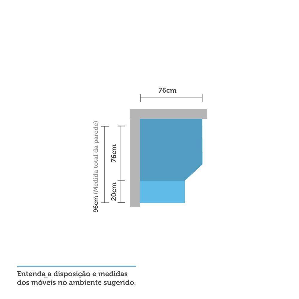 Gabinete Para Banheiro Suprema Branco Com Nogueira - 5