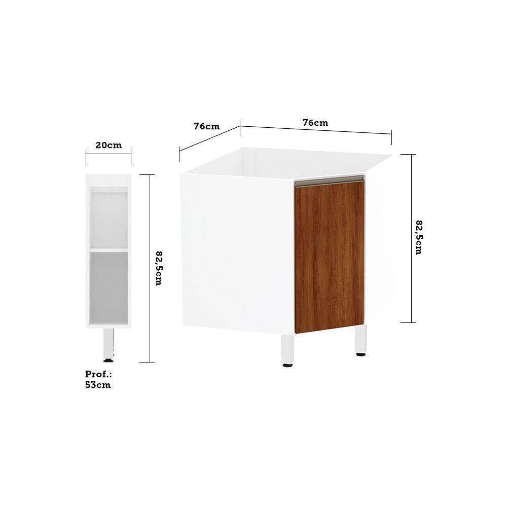 Gabinete Para Banheiro Suprema Branco Com Nogueira - 6