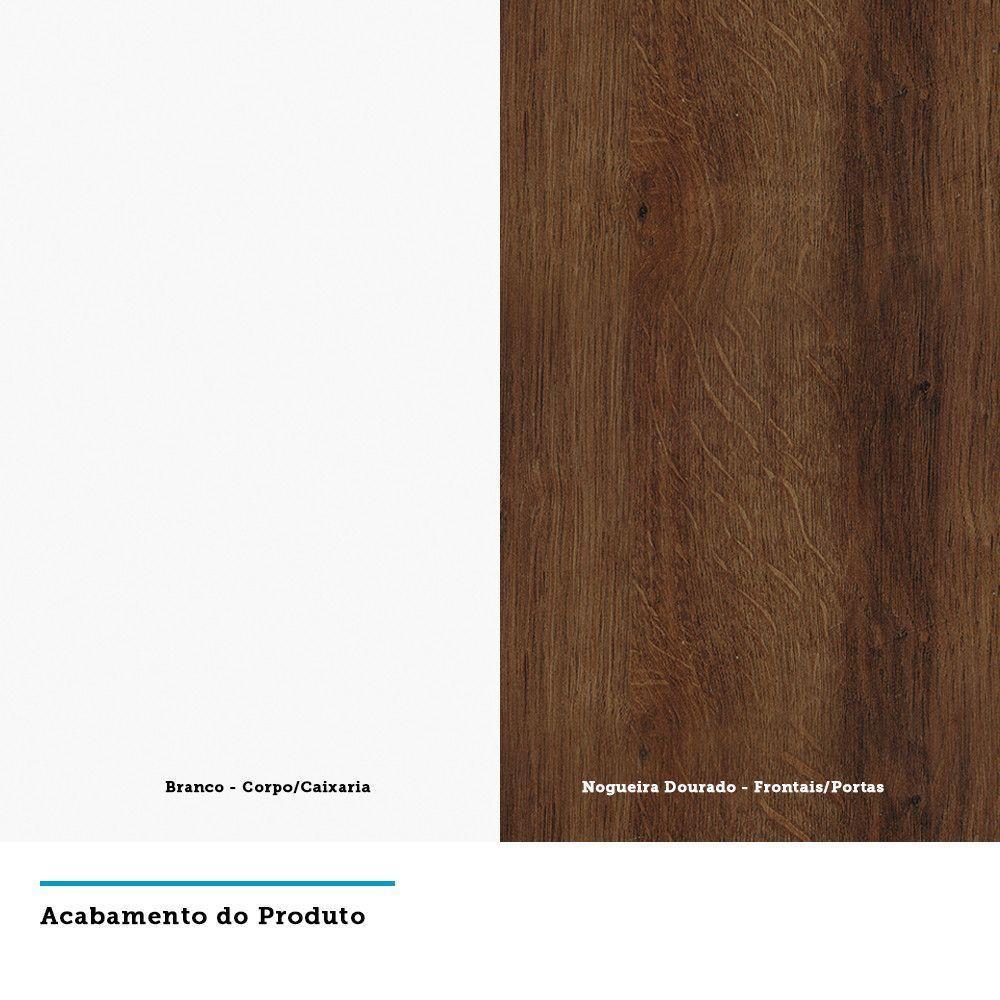 Gabinete Para Banheiro Suprema Branco Com Nogueira - 9