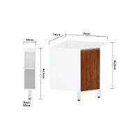 Gabinete Para Banheiro Suprema Branco Com Nogueira - 6