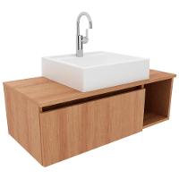 Gabinete Com Cuba Para Banheiro Bn3600x01 Amendoa - 1