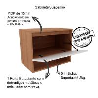 Gabinete Com Cuba Para Banheiro Bn3600x06 Amendoa Branco - 6