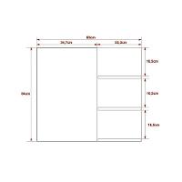 Armário p/ Banheiro BN3608 c/ Espelho cor Amêndoa - Tecno Mobili - 3
