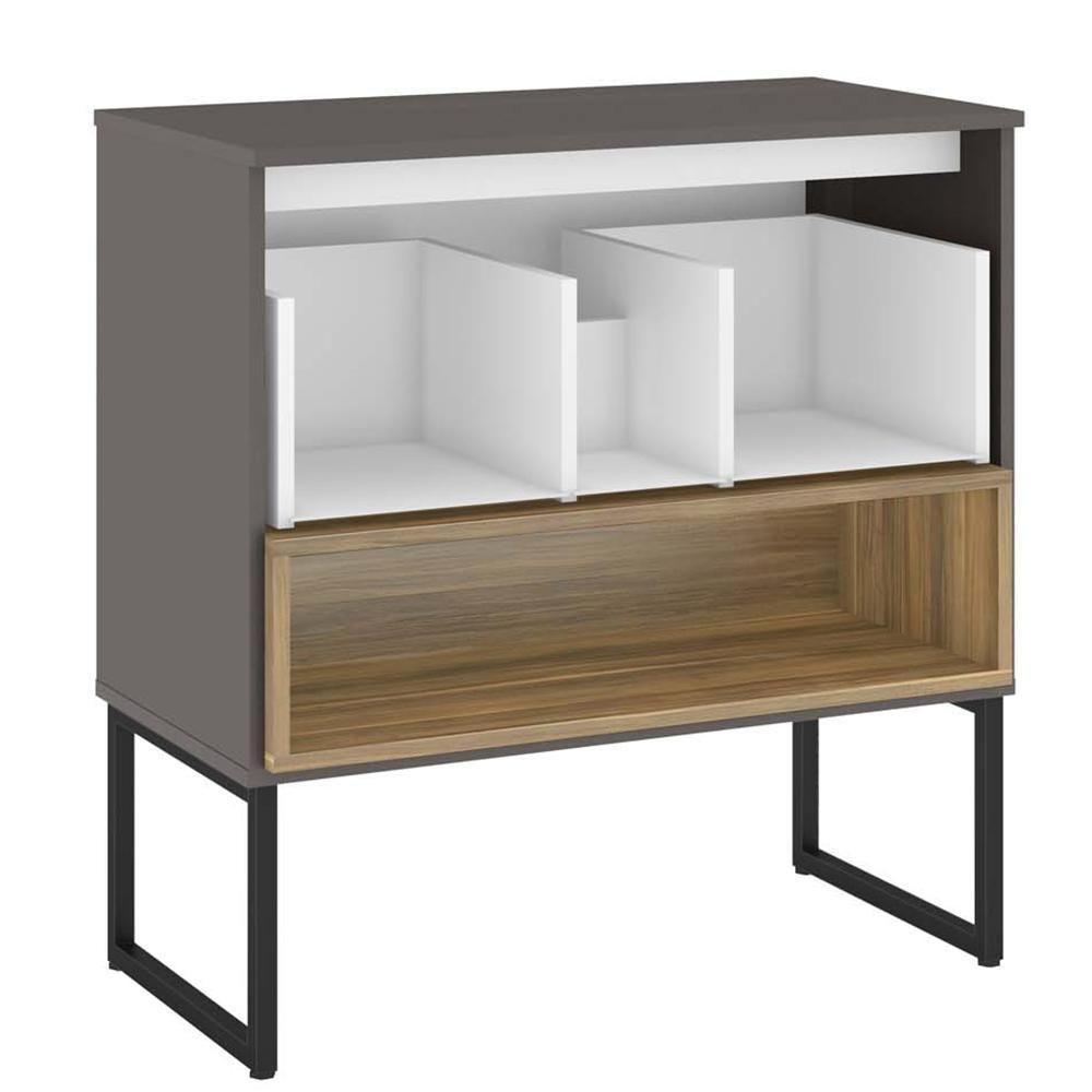 Armário Balcão Gabinete 80cm 1 Gaveta Com Pés Magneto Nogal - 6