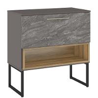 Armário Balcão Gabinete 80cm 1 Gaveta Com Pés Magneto Nogal - 1