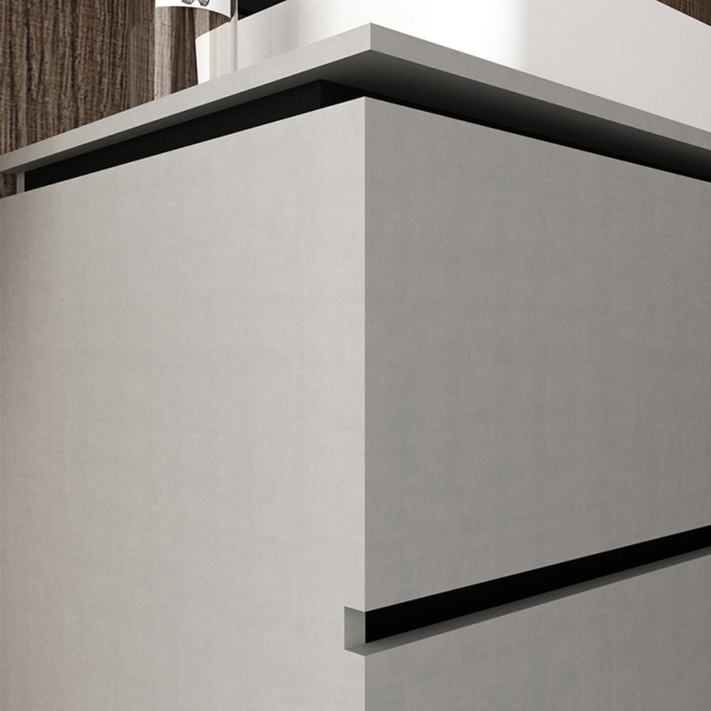 Conj Banheiro Gabinete 80cm Cuba E Espelho Argento Preto - 4