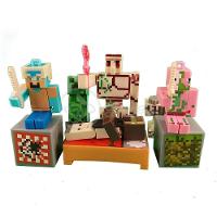 Kit Cartelado Conj. Minecraft 2 Bonecos+1 Villager+1 Enderman+1 Creeper+1 Cama+Espadas - 1