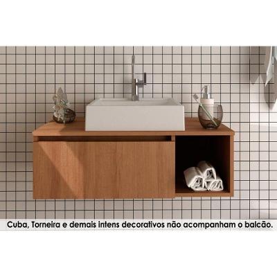 Balcão P- Banheiro Suspenso Bn3601 1 Porta Cor Amêndoa - Tecno Mobili