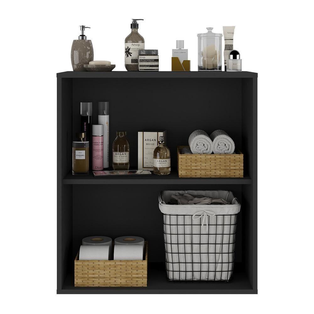 Balcão Multiuso Organizador Para Banheiro 2 Portas 63cm Multimóveis Mp5038 Preto Preto - 2