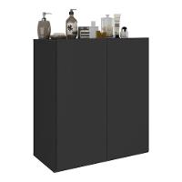 Balcão Multiuso Organizador Para Banheiro 2 Portas 63cm Multimóveis Mp5038 Preto Preto - 1