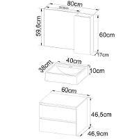 Conjunto Para Banheiro Com Cuba E Espelho Amendoa Branco - 8