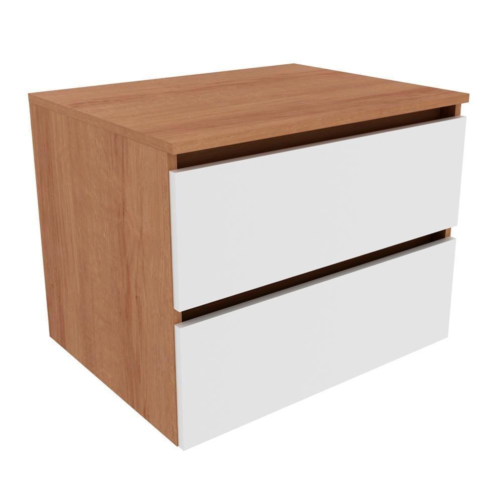 Gabinete Suspenso Para Cuba De Banheiro Amendoa Branco - 6