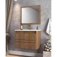 Gabinete Banheiro 60cm Com Cuba E Espelheira Multimóveis Cr10103 Noce Noce - 2