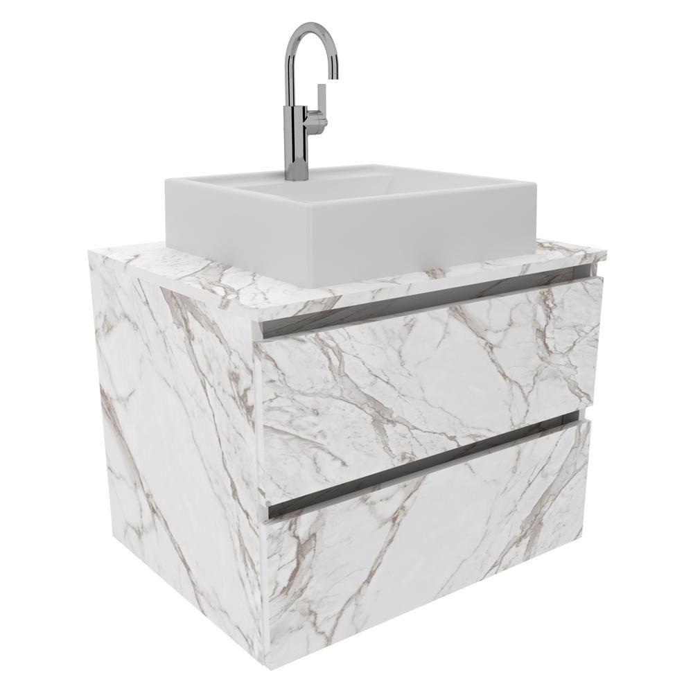 Gabinete Suspenso Para Cuba De Banheiro Marmore Branco - 1