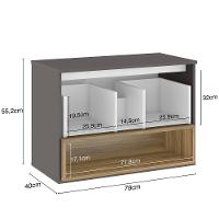 Armário Balcão Gabinete 80cm Com 1 Gaveta B06 Magneto Nogal