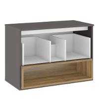 Armário Balcão Gabinete 80cm Com 1 Gaveta B06 Magneto Nogal - 6