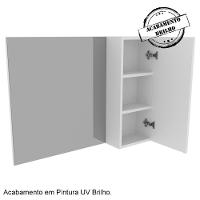 Conjunto Para Banheiro Com Cuba E Espelho Bn10 Branco - 5