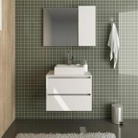 Conjunto Para Banheiro Com Cuba E Espelho Bn10 Branco - 9