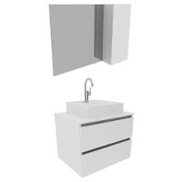 Conjunto Para Banheiro Com Cuba E Espelho Bn10 Branco - 10