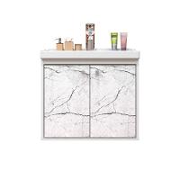 Gabinete Para Banheiro Aster 51cm Com Cuba Cerocha Branco/ Marmorizado Branco - 1