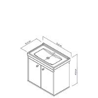 Gabinete Para Banheiro Aster 51cm Com Cuba Cerocha Branco/ Marmorizado Branco - 2