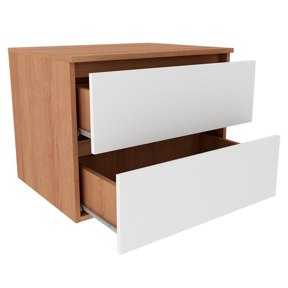 Conjunto Para Banheiro Com Cuba E Espelho Amendoa Branco - 4