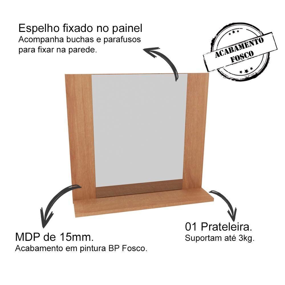 Conjunto Para Banheiro Com Cuba E Espelho Amendoa Branco - 7