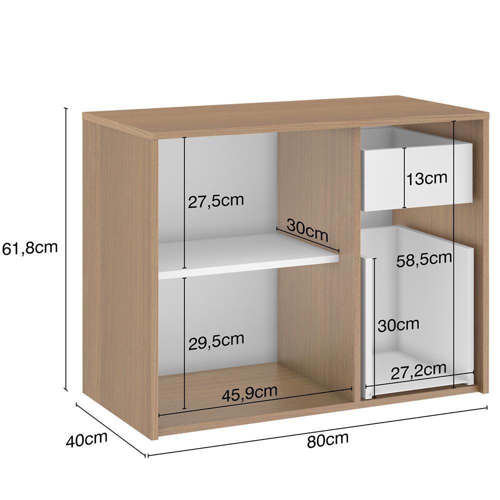 Balcão Gabinete Para Banheiro 80 Cm 2 Gavetas Nogal Amêndoa - 5