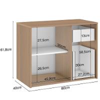 Balcão Gabinete Para Banheiro 80 Cm 2 Gavetas Nogal Amêndoa - 5