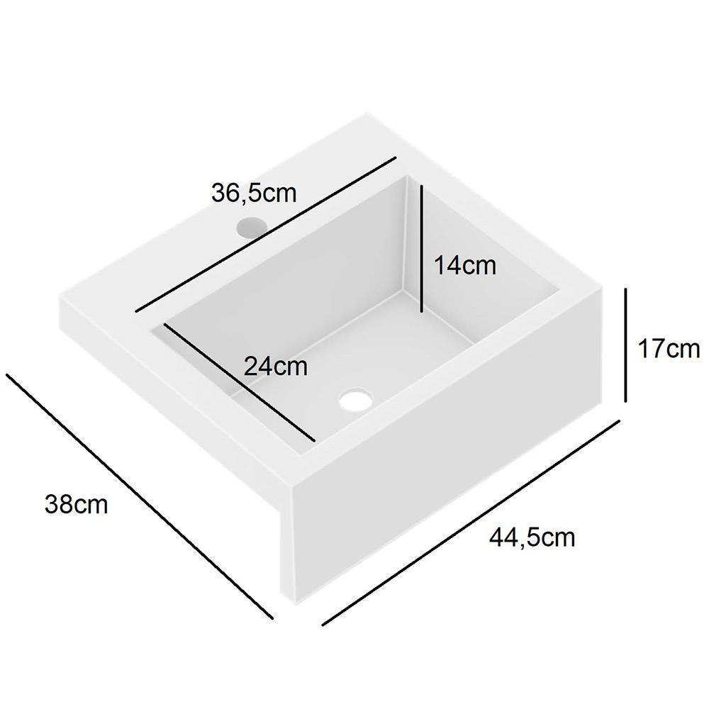 Balcão Gabinete Para Banheiro 80cm 2 Gavetas Com Cuba Branco - 7