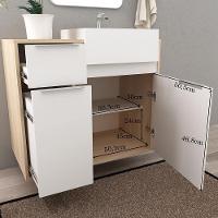 Balcão Gabinete Para Banheiro 80cm 2 Gavetas Com Cuba Branco - 5