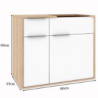 Balcão Gabinete Para Banheiro 80cm 2 Gavetas Com Cuba Branco - 6