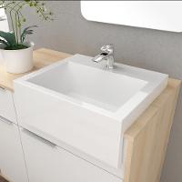 Balcão Gabinete Para Banheiro 80cm 2 Gavetas Com Cuba Branco - 8