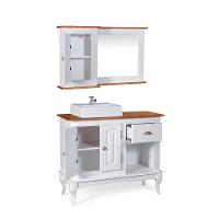 Conjunto Para Banheiro Dália 2 Portas E 1 Gaveta E 1 Nicho Cor Laca - Branca