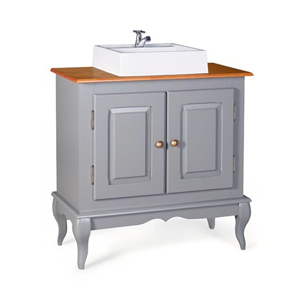 Conjunto Para Banheiro Dália 02 Portas Cor Laca - Cinza - 2