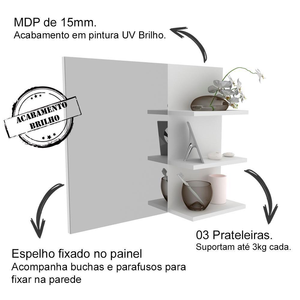 Conjunto Para Banheiro Com Cuba E Espelho Bn5 Branco - 4
