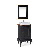 Conjunto Para Banheiro Dália 1 Porta Cor Laca - Preta - 1